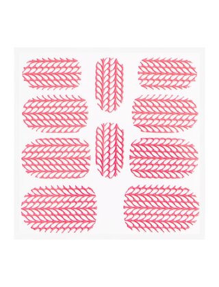 Metallic Filigree Sticker KOR-004 Neon Pink