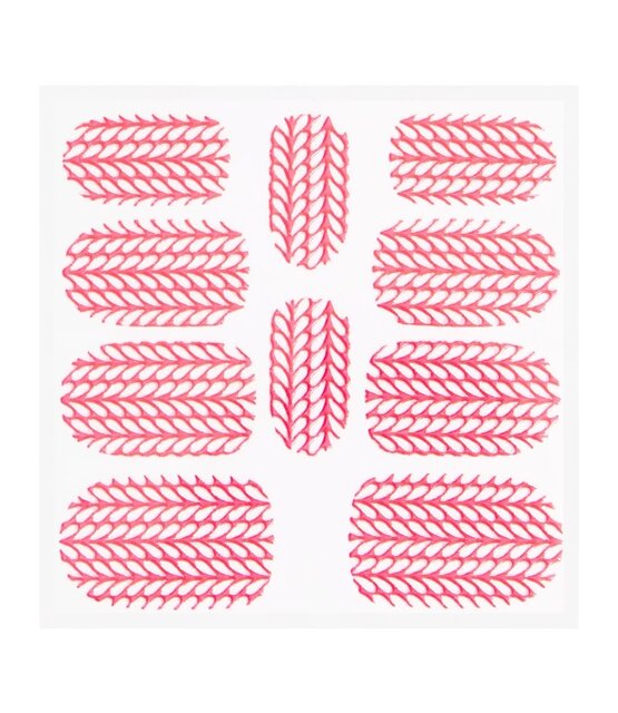 Metallic Filigree Sticker KOR-004 Neon Pink