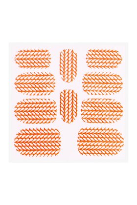 Metallic Filigree Sticker KOR-004 Neon Orange