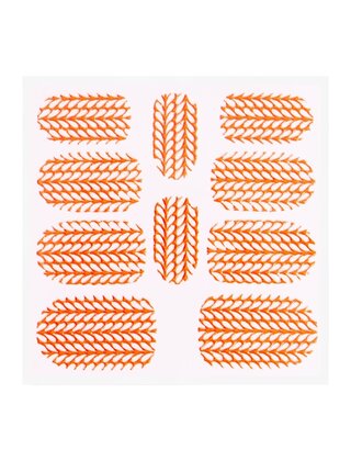Metallic Filigree Sticker KOR-004 Neon Orange