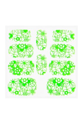 Metallic Filigree Sticker KOR-005 Neon Green