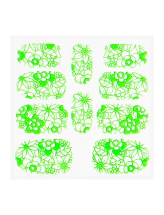 Metallic Filigree Sticker KOR-005 Neon Green