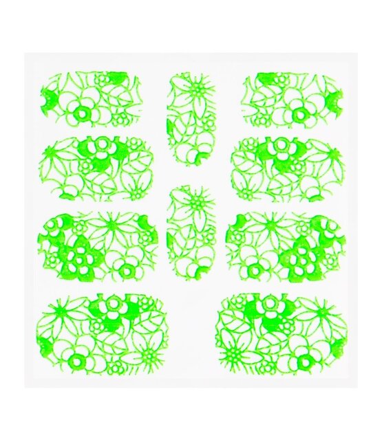 Metallic Filigree Sticker KOR-005 Neon Green