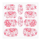 Metallic Filigree Sticker KOR-005 Neon Pink