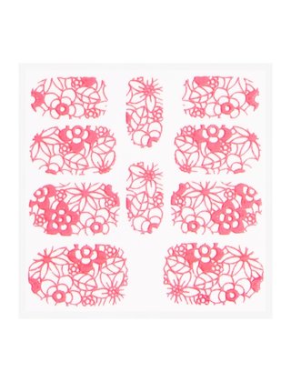 Metallic Filigree Sticker KOR-005 Neon Pink