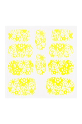 Metallic Filigree Sticker KOR-005 Neon Yellow