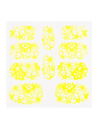Metallic Filigree Sticker KOR-005 Neon Yellow