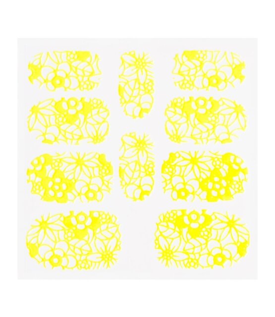 Metallic Filigree Sticker KOR-005 Neon Yellow Metallic Filigree Sticker KOR-005 Neon Yellow