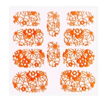 Metallic Filigree Sticker KOR-005 Neon Orange