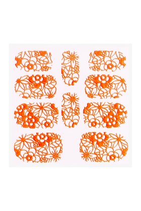 Metallic Filigree Sticker KOR-005 Neon Orange
