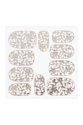 Metallic Filigree Sticker KOR-006 Silver