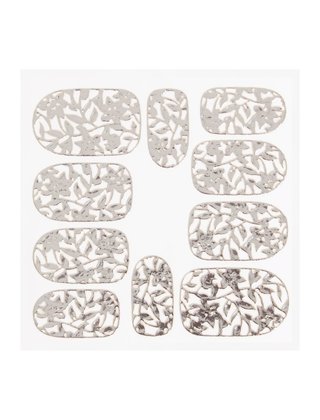 Metallic Filigree Sticker KOR-006 Silver