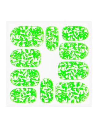 Metallic Filigree Sticker KOR-006 Neon Green