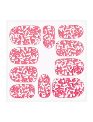 Metallic Filigree Sticker KOR-006 Neon Pink