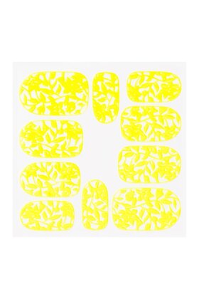 Metallic Filigree Sticker KOR-006 Neon Yellow