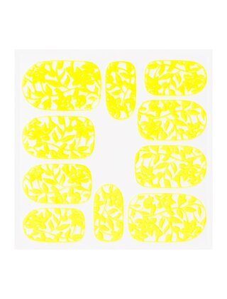 Metallic Filigree Sticker KOR-006 Neon Yellow