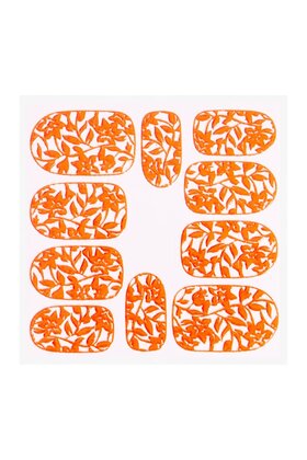 Metallic Filigree Sticker KOR-006 Neon Orange