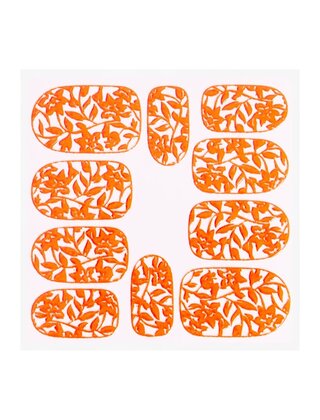 Metallic Filigree Sticker KOR-006 Neon Orange