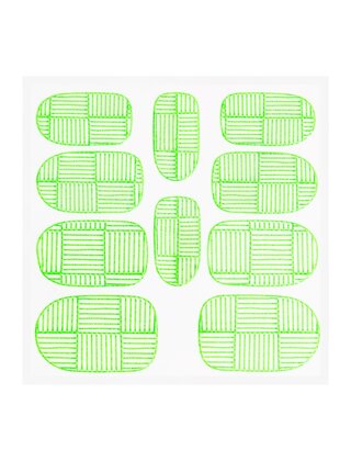 Metallic Filigree Sticker KOR-007 Neon Green