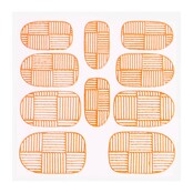 Metallic Filigree Sticker KOR-007 Neon Orange