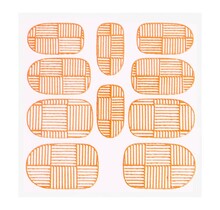 Metallic Filigree Sticker KOR-007 Neon Orange