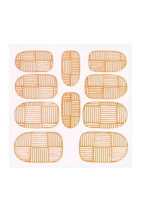 Metallic Filigree Sticker KOR-007 Neon Orange