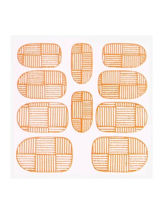 Metallic Filigree Sticker KOR-007 Neon Orange