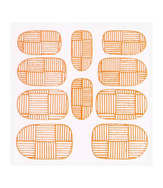 Metallic Filigree Sticker KOR-007 Neon Orange
