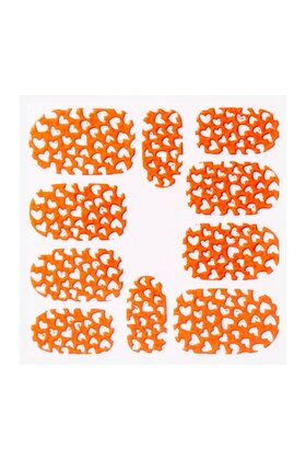 Metallic Filigree Sticker KOR-008 Neon Orange