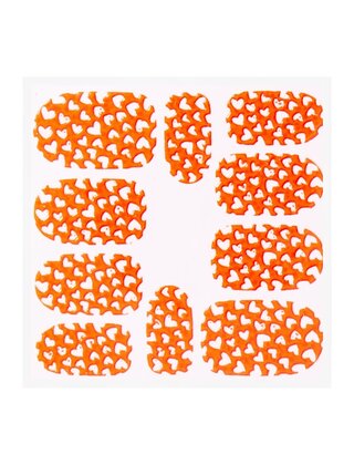 Metallic Filigree Sticker KOR-008 Neon Orange
