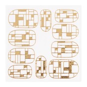 Metallic Filigree Sticker KOR-009 Gold