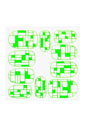 Metallic Filigree Sticker KOR-009 Neon Green