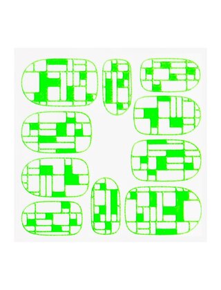 Metallic Filigree Sticker KOR-009 Neon Green