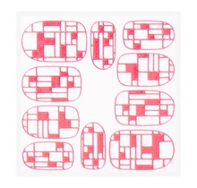Metallic Filigree Sticker KOR-009 Neon Pink