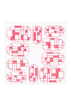 Metallic Filigree Sticker KOR-009 Neon Pink