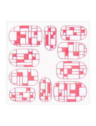 Metallic Filigree Sticker KOR-009 Neon Pink