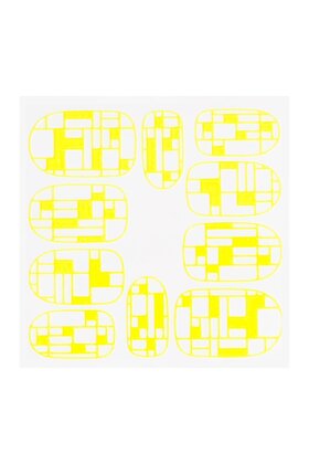 Metallic Filigree Sticker KOR-009 Neon Yellow