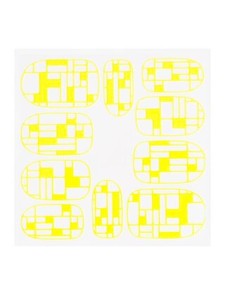 Metallic Filigree Sticker KOR-009 Neon Yellow
