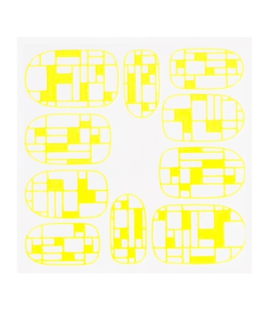 Metallic Filigree Sticker KOR-009 Neon Yellow