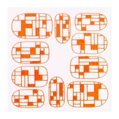 Metallic Filigree Sticker KOR-009 Neon Orange