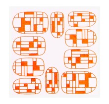 Metallic Filigree Sticker KOR-009 Neon Orange
