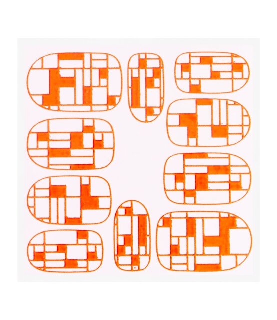 Metallic Filigree Sticker KOR-009 Neon Orange