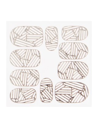 Metallic Filigree Sticker KOR-010 Silver