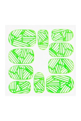 Metallic Filigree Sticker KOR-010 Neon Green