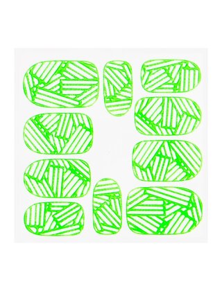 Metallic Filigree Sticker KOR-010 Neon Green
