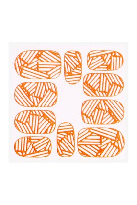 Metallic Filigree Sticker KOR-010 Neon Orange