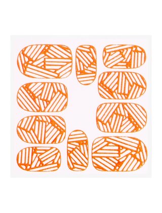 Metallic Filigree Sticker KOR-010 Neon Orange