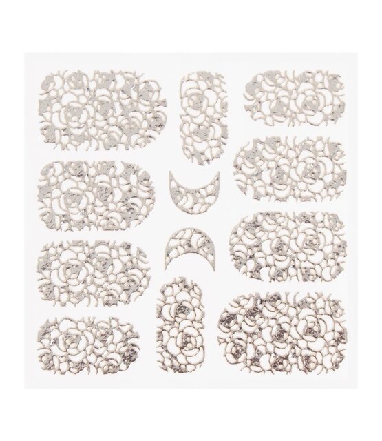 Metallic Filigree Sticker KOR-011 Silver Metallic Filigree Sticker KOR-011 Silver