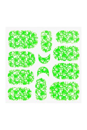Metallic Filigree Sticker KOR-011 Neon Green