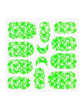 Metallic Filigree Sticker KOR-011 Neon Green